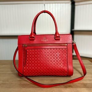 Kate Spade New York Red Leather Kate Perri Lane Romy Handbag Shoulder Bag
